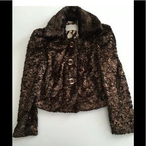 Leifsdittir Anthropologie Faux Fur Jacket